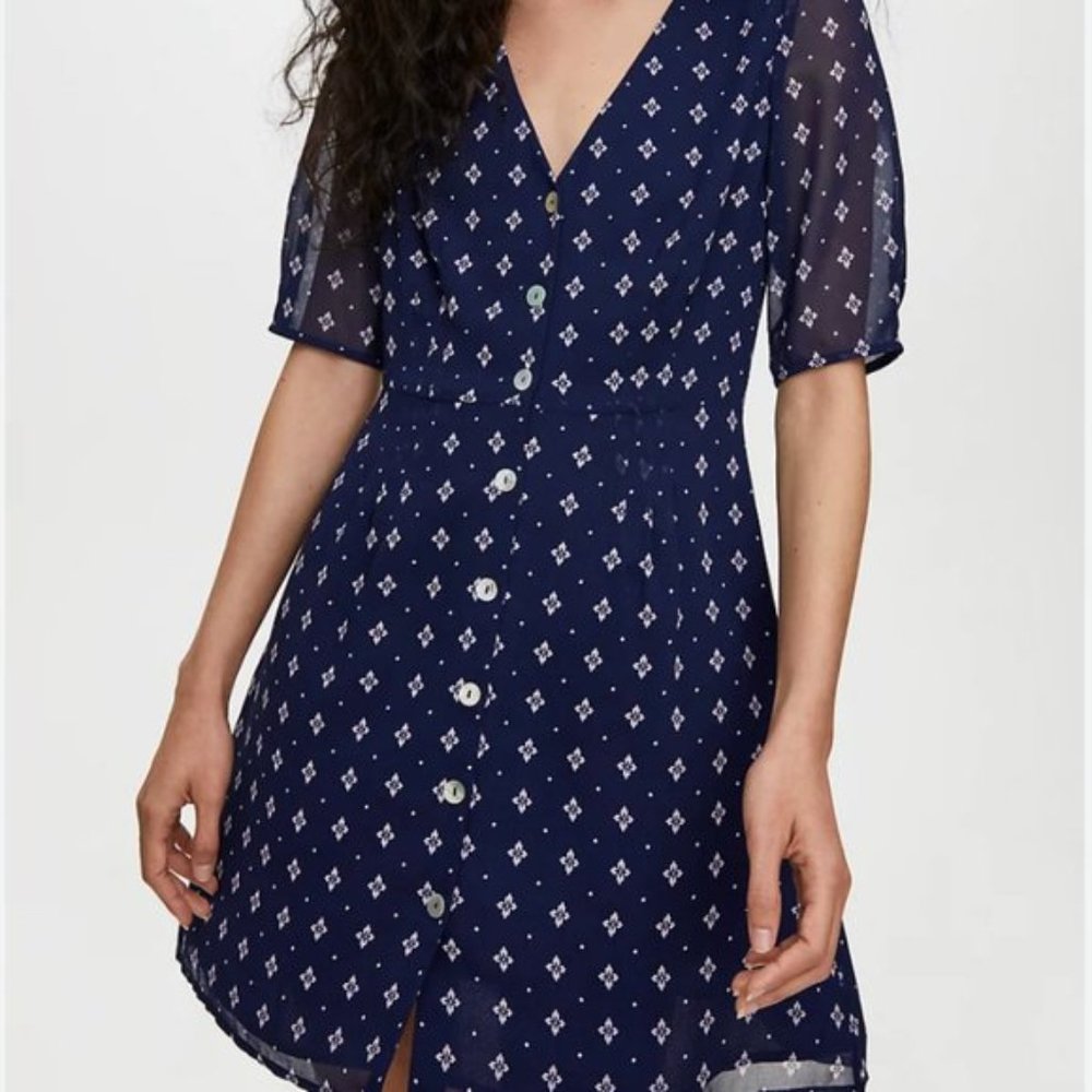 Wilfred Navy Blue Mini Dress with White Print - Picture 3 of 10